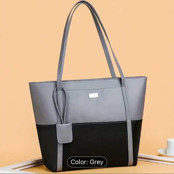 Unbranded Elegant Gray and Black Tote Bag - NIP - Picture 9 of 14